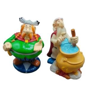 Vintage 1995 Asterix Vitalstatistix & Getafix Candy Topper Lot Les Edition